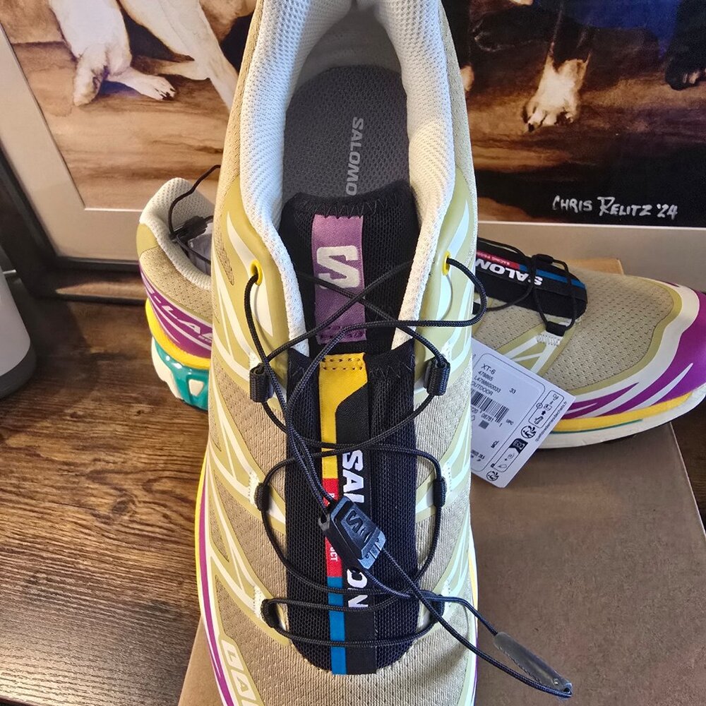 Salomon XT-6 Antique Gold/Transparent Yellow L47886500 Hiking Shoes Mens US 10.5 - Picture 2 of 16